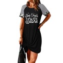 Black Sleep Under the Stars Romantic Graphic T Shirt Dress